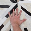 Luxusní kulatý koberec, pravá kůže, 200x200 cm, KŮŽE TYP 8
