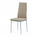 Židle, ekokůže béžová / kov stříbrná, COLETA NOVA