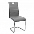 Jídelní židle, ekokůže světle, světlé šití / chrom, ABIRA NEW