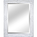 Zrcadlo, dřevěný rám bílé barvy, MALKIA TYP 9
