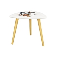 Příruční stolek, bílá/přírodní dřevo, TAVAS