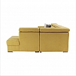 Luxusní sedací souprava, žlutá / hnědé polštářky, pravá, MARIETA U