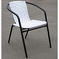 Záhradní židle BERGOLA, stohovatelná, bílá / černá, 