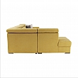 Luxusní sedací souprava, žlutá / hnědé polštářky, levá, MARIETA U