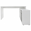 PC stůl, bílá / beton, NOE NEW