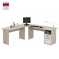 Rohový PC stůl, dub sonoma / bílá, Maurus NEW MA11