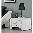 WILSON Noční stolek, ekokůže, bílá, 