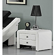 WILSON Noční stolek, ekokůže, bílá, 