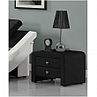 WILSON Noční stolek, ekokůže, černá, 