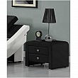 WILSON Noční stolek, ekokůže, černá, 