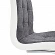 Jídelní židle SALOMA NEW, tmavě šedá látka / ekokůže bílá / chrom, 