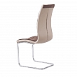 Jídelní židle SALOMA NEW, hnědá látka / ekokůže béžová / chrom, 
