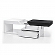 Konferenční stolek, bílý lesk / černý, MELIDA