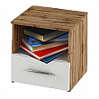 Noční stolek GABRIELA, 2 ks, dub Wotan / bílá, 