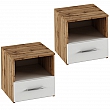 Noční stolek GABRIELA, 2 ks, dub Wotan / bílá, 