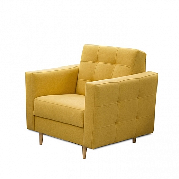 Celočalouněné křeslo, hořčicová látka, AMEDIA