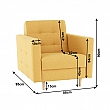 Celočalouněné křeslo, hořčicová látka, AMEDIA