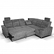Rozkládací sedací souprava, šedá látka, pravá, SANTIAGO
