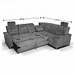 Rozkládací sedací souprava, šedá látka, pravá, SANTIAGO