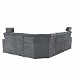 Rozkládací sedací souprava, šedá látka, pravá, SANTIAGO