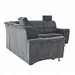 Rozkládací sedací souprava, šedá látka, pravá, SANTIAGO