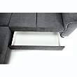 Rozkládací sedací souprava, šedá látka, pravá, SANTIAGO