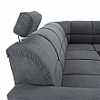 Rozkládací sedací souprava, šedá látka, pravá, SANTIAGO