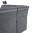 Rozkládací sedací souprava, šedá látka, pravá, SANTIAGO