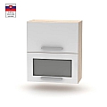 Horní výklopná skříňka se sklem 2DV, dub sonoma / bílá, NOPL-009-OH