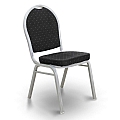 Židle, stohovatelná, látka černá / rám šedý, JEFF 2 NEW