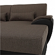 Sedací souprava ve tvaru U, látka hnědá / ekokůže hnědá, levá, EMILY U