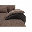 Sedací souprava ve tvaru U, látka hnědá / ekokůže hnědá, levá, EMILY U