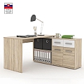 PC stůl s policí, dub sonoma/bílá, RAFAEL NEW