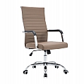 Kancelářské křeslo, ekokůže / kov, taupe / chrom, FARAN