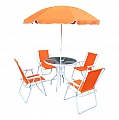 Zahradní set, oranžová / bílá, ODELO