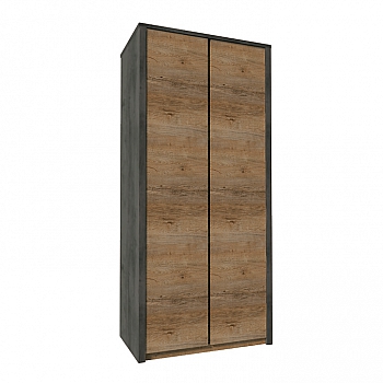 Skříň dvoudveřová, dub lefkas tmavý/smooth šedý, MONTANA S2D