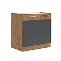 Spodní skříňka, šedá matná / dub lancelot, VEGA 80 D 2F BB