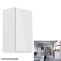 Horní skříňka, bílá / šedý extra vysoký lesk, pravá, AURORA G40