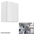 Horní skříňka, bílá / šedý extra vysoký lesk, pravá, AURORA G601F