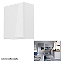 Horní skříňka, bílá / šedý extra vysoký lesk, levá, AURORA G601F