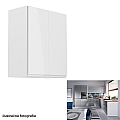 Horní skříňka, bílá / šedý extra vysoký lesk, AURORA G602F