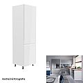 Potravinová skříňka, bílá / šedá extra vysoký lesk, pravá, AURORA D60R