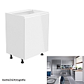 Spodní skříňka, bílá / šedá extra vysoký lesk, pravá, AURORA D601F