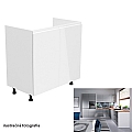 Dřezová skříňka, bílá / šedá extra vysoký lesk, AURORA D80Z