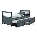 Postel s přistýlkou, 90x200, šedá, AUSTIN NEW