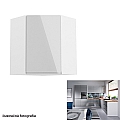 Horní skříňka, bílá / šedý extra vysoký lesk, AURORA G60N