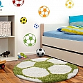 Dětský koberec Fun shaggy 6001 green - kulatý 100 cm průměr