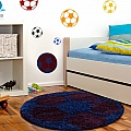 Dětský koberec Fun shaggy 6001 navy - kulatý 120 cm průměr