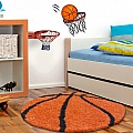 Dětský koberec Fun shaggy 6001 orange - kulatý 100 cm průměr