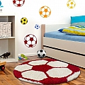 Dětský koberec Fun shaggy 6001 red - kulatý 120 cm průměr